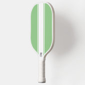 Licht Sage Green Slim White Vertical Racing Stripe Pickleball Paddle (Links)