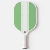 Licht Sage Green Slim White Vertical Racing Stripe Pickleball Paddle (Achterkant)