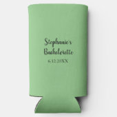 Licht Sage Groen Bruiloft Bachelorette Favor Gift Seltzer Blikjeskoeler (Achterkant)
