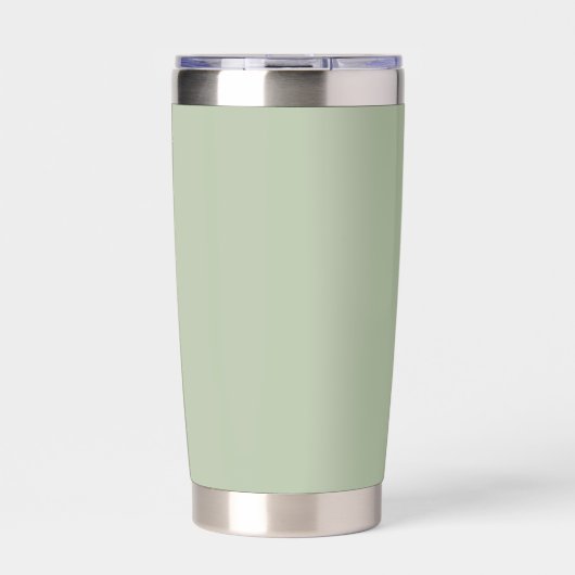 Licht Sage Groen Effen Kleur Geïsoleerde Drinkbeker (Voorkant)