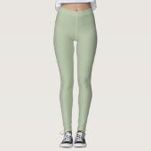 Licht Sage Groen Effen Kleur Leggings (Voorkant)