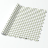 Licht Sage groen en wit Gingham controleert patroo Cadeaupapier (Uitgerold)
