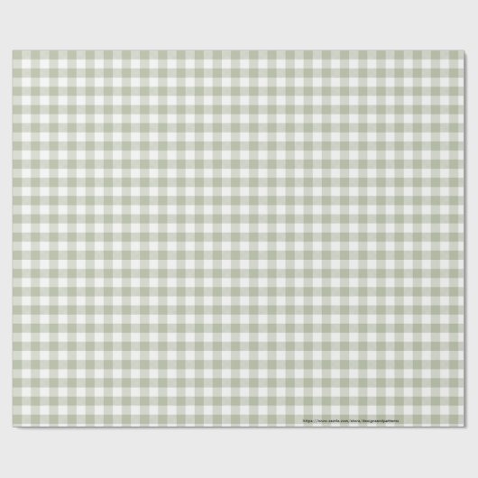 Licht Sage groen en wit Gingham controleert patroo Cadeaupapier (Vlak)