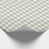 Licht Sage groen en wit Gingham controleert patroo Cadeaupapier (Hoek)