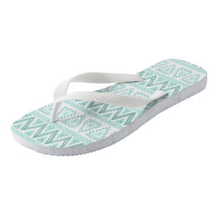 Licht Sage Groen Geometrisch Patroon Teenslippers