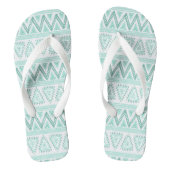 Licht Sage Groen Geometrisch Patroon Teenslippers (Voetbed)