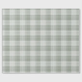Licht Sage Groen Plaid Patroon Cadeaupapier (Vlak)
