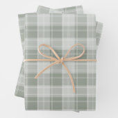 Licht Sage Groen Plaid Patroon Inpakpapier Vel (In situ)