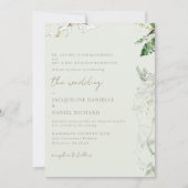Licht Sage Waterverf Bladgroen Beide Ouders Bruilo Kaart (Voorkant)