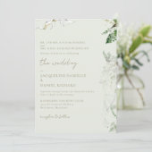 Licht Sage Waterverf Bladgroen Beide Ouders Bruilo Kaart (Staand voorkant)