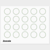 Licht salie groen effen rand blanco ronde sticker (Vel)