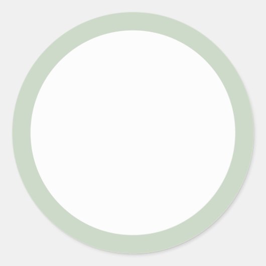 Licht salie groen effen rand blanco ronde sticker (Voorkant)