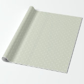 Licht salie groen en witte stippen patroon cadeaupapier (Uitgerold)