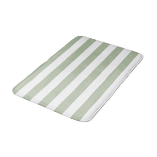 Licht salie groen en witte strepen badmat