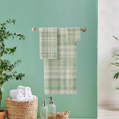 Licht salie groen geruit bad handdoek