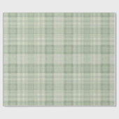 Licht salie groen geruit cadeaupapier (Vlak)