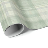 Licht salie groen geruit cadeaupapier (Rol Hoek)