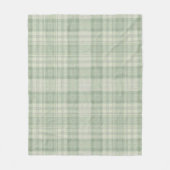 Licht salie groen geruit fleece deken (Voorkant)