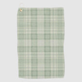 Licht salie groen geruit golfhanddoek (Voorkant)
