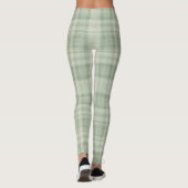 Licht salie groen geruit leggings (Achterkant)