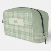 Licht salie groen geruit monogram toilettasje (Rechterhoek)