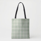 Licht salie groen geruit tote bag (Voorkant)