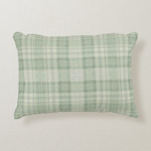 Licht salie groen plaid accent kussen