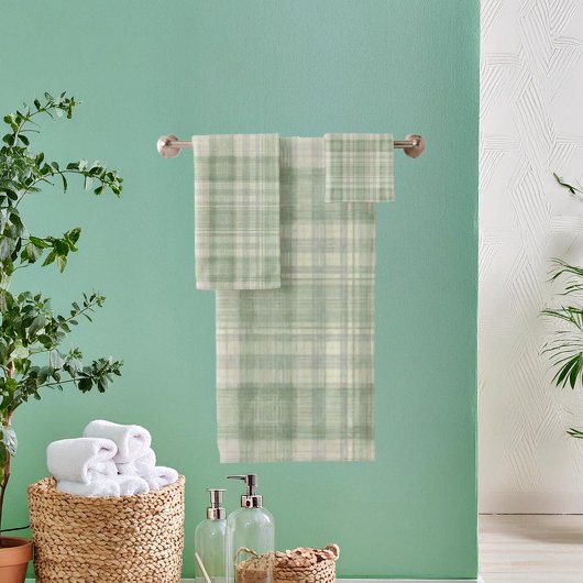 Licht salie groen plaid bad handdoek