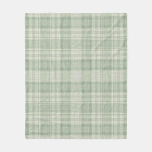 Licht salie groen plaid fleece deken (Voorkant)