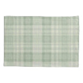 Licht salie groen plaid kussensloop (Achterkant)