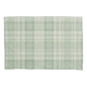 Licht salie groen plaid kussensloop (Voorkant)