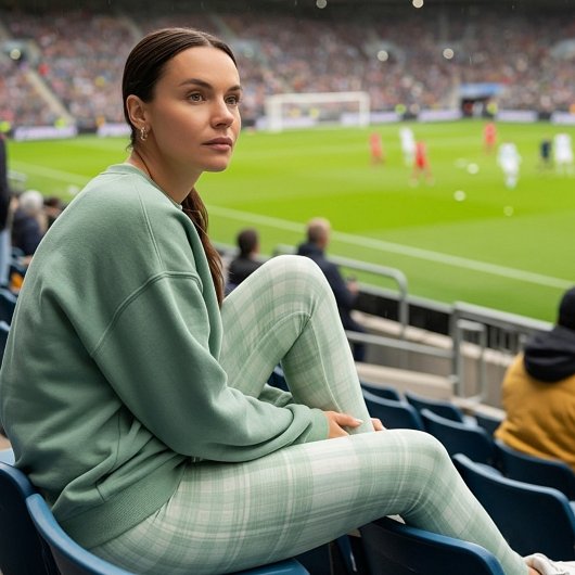 Licht salie groen plaid leggings