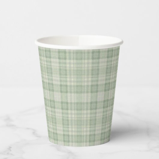 Licht salie groen plaid papieren bekers (Links)