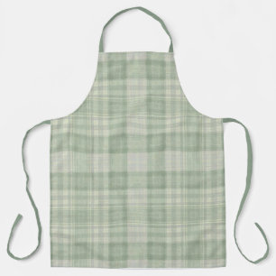 Licht salie groen plaid schort