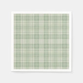 Licht salie groen plaid servet (Voorkant)