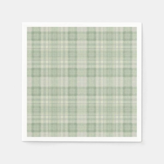 Licht salie groen plaid servet (Voorkant)