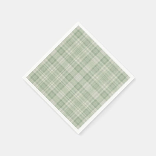 Licht salie groen plaid servet (Hoek)