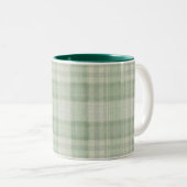 Licht salie groen plaid tweekleurige koffiemok (Voorkant rechts)