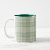 Licht salie groen plaid tweekleurige koffiemok (Links)