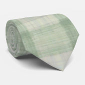 Licht salie groen ruit stropdas (Opgerold)
