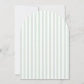 Licht salie groene streep elegante doop kaart (Achterkant)