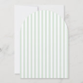 Licht salie groene streep elegante doop kaart (Achterkant)