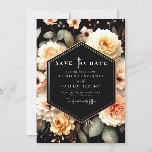 Licht salie moderne perzik bruiloft save the date (Voorkant)