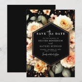 Licht salie moderne perzik bruiloft save the date (Voorkant / Achterkant)
