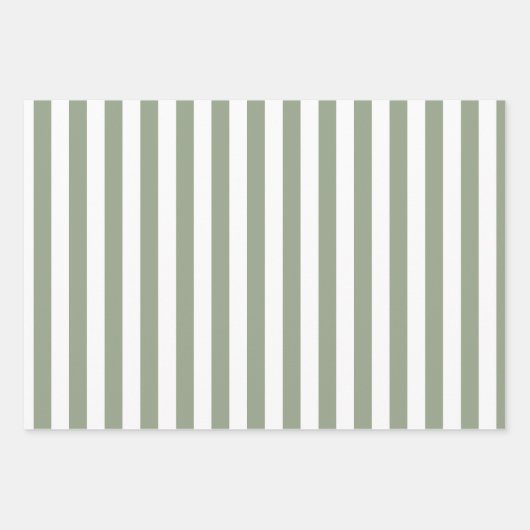 Licht saliegroen en witte streep inpakpapier vel (Voorkant 2)