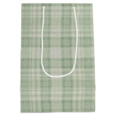 Licht saliegroen geruit medium cadeauzakje (Achterkant)