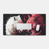Licht Schaduw Wolf Spirit Dier Fantasie Bureaumat (Keyboard & Muis)
