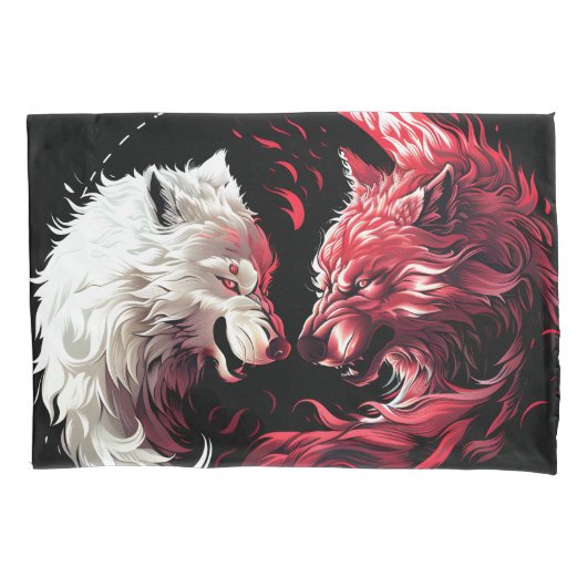 Licht Schaduw Wolf Spirit Dier Fantasie Kussensloop (Voorkant)