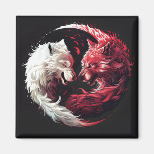 Licht Schaduw Wolf Spirit Dier Fantasie Magneet