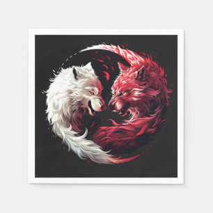Licht Schaduw Wolf Spirit Dier Fantasie Servet